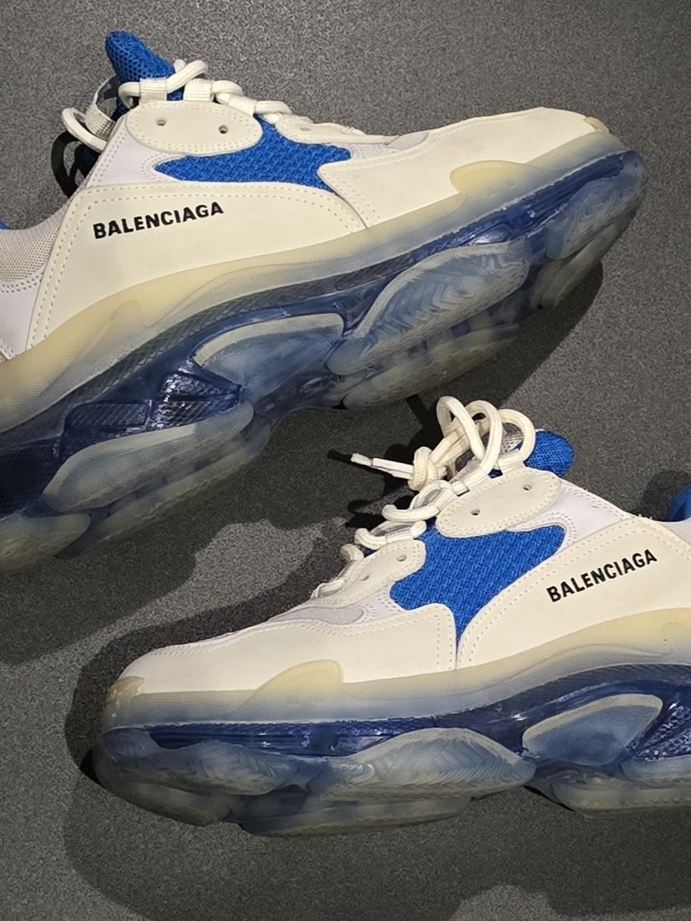 Balenciaga Triple S. White & Blue Chunky Sole Men’s Sneakers